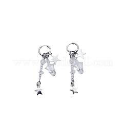 Alloy Glass Hoop Earrings&nbsp;FS-WG6098F-01