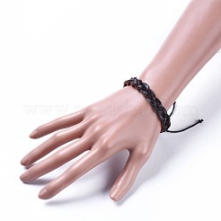 Adjustable Cowhide Leather Cord Braided Bracelets&nbsp;BJEW-JB04437-01