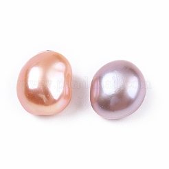 天然バロックケシパールビーズ  淡水パールビーズ  穴がない  ナゲット  桃パフ  8~10x7.5~8x6.5~8mm&nbsp;PEAR-N020-P12