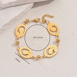 女性用リレーション201ステンレススチールリンクブレスレット  ゴールド  処女  1インチ（2.6cm）  内径：7-7/8インチ（20cm）&nbsp;ZC8360-2