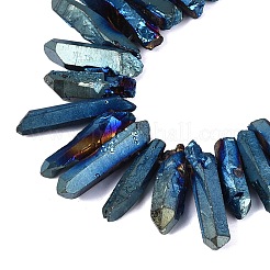 Spray Painted Electroplate Natural Quartz Crystal Points Beads Strands&nbsp;G-Q610-02B