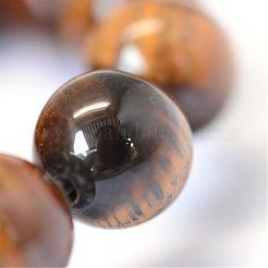 Grade AB Natural Tiger Eye Round Bead Strands&nbsp;G-E334-4mm-17