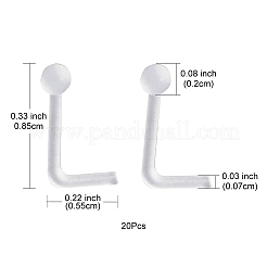 アクリル製L字型鼻リング  彼女のためのピアスボディジュエリー  ホワイト  8.5x5.5x2mm  ピン：0.7mm&nbsp;AJEW-YW0001-06A