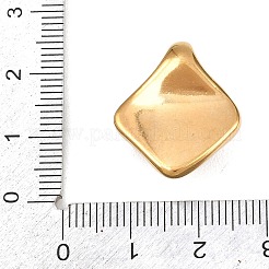 天然石タイガーアイペンダント  菱形チャーム  304ステンレススチールセッティング  イオンプレーティング（ip）  ゴールドカラー  22x19x8mm  穴：5x3.5mm&nbsp;STAS-P434-02G