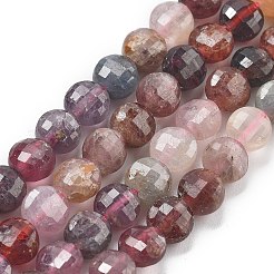 天然のカラフルなスピネルビーズ連売り  ファセットコインビーズ  フラットラウンド  6~7.5x4~5.5mm  穴：0.8~1mm  約56~70個/連  15.31~16.10インチ（38.9~40.9cm）&nbsp;G-C179-A04-02