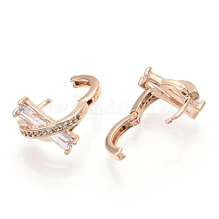 Rack Plating Brass Micro Pave Cubic Zirconia Hoop Earrings&nbsp;EJEW-P238-09KCG