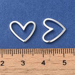 真鍮製フレームコネクター  カドミウムフリー＆鉛フリー  ハートコネクタ  925銀メッキ  11x13x1.5mm  内径：5x11mm&nbsp;X-FIND-Z039-18S