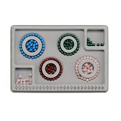 Peと植毛ビーズデザインボード  ブレスレットデザインボード  目盛り付き測定  DIYビーズジュエリー作りトレイ  長方形  グレー  29x20x1.6cm&nbsp;TOOL-O005-02