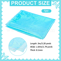 レーザーポリエステル生地1枚  服装アクセサリー  シアン  1640x0.1mm  3m / pc&nbsp;DIY-PH0033-18