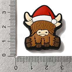 クリスマスシリーズ シリコンビーズ  ブラウン  牛  30.5x25.5x7.5mm  穴：2mm&nbsp;SIL-S006-01D