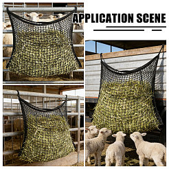 ポリエステル飼料用干し草メッシュバッグ  長方形  ブラック  156x100x0.8cm&nbsp;ABAG-WH0048-98B