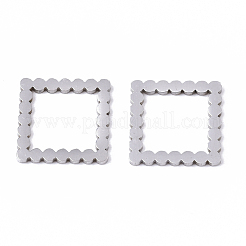 変色しにくい201ステンレススチール製リンクリング  レーザー切断  正方形  ステンレス鋼色  11x11x1mm  内径：8x8mm&nbsp;STAS-N091-58