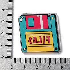 透明なvcdアクリルパーツ  ライトシーグリーン  33x32.5x2mm  穴：1.8mm&nbsp;OACR-G026-01G