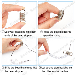 20Pcs 2 Style 304 Stainless Steel Mini Spring Bead Clamps for Beading Jewelry Making&nbsp;STAS-BBC0004-59