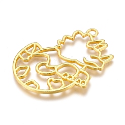 Alloy Open Back Bezel Pendants&nbsp;PALLOY-P182-15G