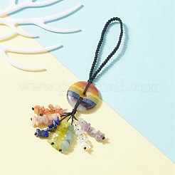 Chakra Natural Mixed Gemstone Pendant Decorations&nbsp;HJEW-TA00028