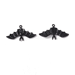 ハロウィンアロイエナメルペンダント  バット  ブラック  22.5x41.5x3mm  穴：1.7mm&nbsp;FIND-G024-03B