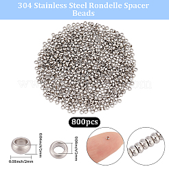 800Pcs 304 Stainless Steel Spacer Beads&nbsp;STAS-BBC0009-76C