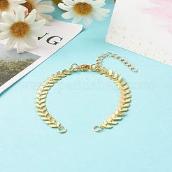 ブレスレット作りアクセサリー  真鍮の穂軸チェーン付き  304ステンレススチールリンクバーチェーン  カニカン  チャーム＆丸カン  ゴールドカラー  6-1/2インチ（16.5cm）&nbsp;AJEW-JB01050