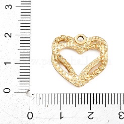 合金ラインストーンペンダント  ダブルハートチャーム  ゴールドカラー  19x19.5x2.5mm  穴：1.8mm&nbsp;RB-CBA332B-04B-G