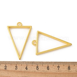 ラックメッキ合金三角形空枠ペンダント  UVレジンDIY用  エポキシ樹脂  プレスジュエリー  カドミウムフリー＆ニッケルフリー＆鉛フリー  ゴールドカラー  39x25x3.5mm  穴：3mm&nbsp;PALLOY-S047-09E-FF