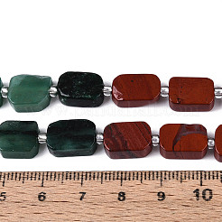 Natural Fuchsite & Red Jasper & Rainbow Moonstone Beads Strands&nbsp;G-T144-14B-01