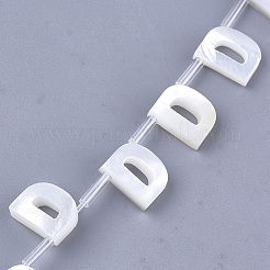 シーシェルビーズ  トップドリルビーズ  文字L  文字.d  10x8x3mm  穴：0.8mm&nbsp;X-SHEL-T012-60D