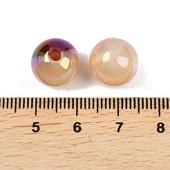 ツートンの不透明アクリルビーズ  ラウンド  グリッターパウダー付き  ミックスカラー  12mm  穴：2.5mm&nbsp;OACR-B051-02A