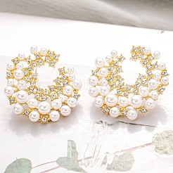 Alloy Rhinestone Stud Earrings for Women&nbsp;WG35FA4-01