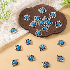 Tibetan Style Alloy with Resin Imitation Turquoise Connector Charms&nbsp;FIND-TAC0035-47AS-10