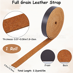 2M Flat AB Grade Cowhide Leather Cord&nbsp;AJEW-WH0479-73B-01