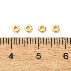 シェグレイスの真鍮ビーズ  カドミウムフリー＆ニッケルフリー＆鉛フリー  フラットラウンド  18KGP本金メッキ  3x1mm  穴：1.2mm&nbsp;XGRQ1H373-335G