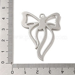 ラックメッキ合金ペンダント  カドミウムフリー＆ニッケルフリー＆鉛フリー  蝶結び  プラチナ  42x32x2mm  穴：2mm&nbsp;PALLOY-P304-02B-P