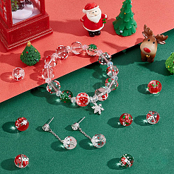 20個 10スタイル クリスマステーマ 手作りランプワークビーズ  ラウンド  混合図形  12.5~13.5x11.5mm  穴：1.2~1.8mm  2個/スタイル&nbsp;LAMP-PH0001-39