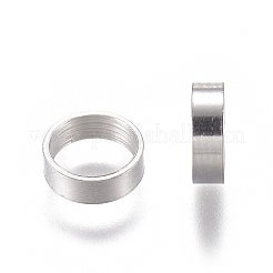 変色しにくい201ステンレススチールスペーサービーズ  リング  ステンレス鋼色  6x2mm  穴：5mm&nbsp;STAS-L234-129P