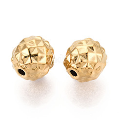 Textured 304 Stainless Steel Waffle Beads&nbsp;STAS-T072-03G