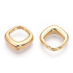 925スターリングシルバーチャーム  菱形  s925スタンプあり  ニッケルフリー  18KGP本金メッキ  12.5x12x3mm  穴：1mm&nbsp;STER-T004-69G