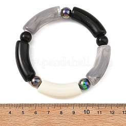 2Pcs 2 Styles Opaque Acrylic Tube Beaded Stretch Bracelet Sets&nbsp;BJEW-JB14453