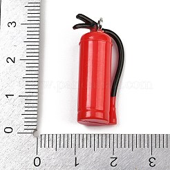 不透明樹脂ペンダント  消火器のチャーム  プラチナアイアンループ付き  レッド  28x15x9mm  穴：2mm&nbsp;FIND-I052-07P