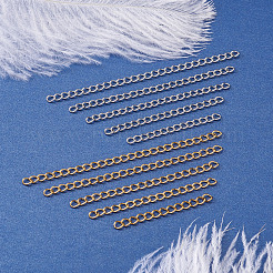 304ステンレススチールチェーンエクステンダー  カーブチェーン  ツイストチェーン  ゴールデン·ステンレス鋼色  40~80mm  リンク：4x2x1mm  100個/箱&nbsp;STAS-CD0001-03