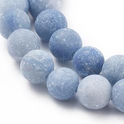 染色・加熱された天然ブルーアベンチュリンラウンドビーズ連売り  6mm  穴：1mm  約58~60個/連  15インチ（38.1cm）&nbsp;G-M248-6mm-01B