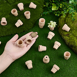 木製の植木鉢カバー  子供のおもちゃ  バリーウッド  28x25mm  内径：19mm  20個/セット&nbsp;AJEW-PH0007-75B