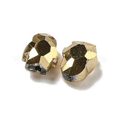 電気メッキガラスビーズ  多面カット  フルメッキ  ペンギン  ライトゴールドメッキ  8x6.5x4.5mm  穴：1mm&nbsp;EGLA-A041-01-FP02
