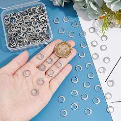 304ステンレススチールチャーム200個  リング  ステンレス鋼色  10x1mm&nbsp;STAS-UN0052-70