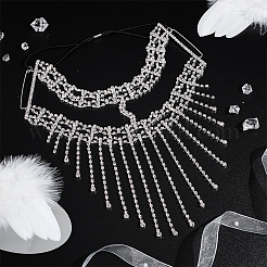 Alloy Rhinestone Chain Tassel Face Eye Mask for Women&nbsp;AJEW-WH0258-810S