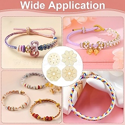 4Pcs 4 Styles Wood Braiding Disk&nbsp;AJEW-YW0002-16