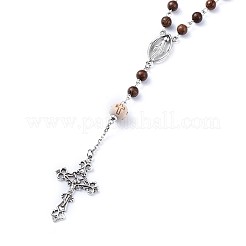 Tibetan Style Alloy Rosary Bead Necklaces&nbsp;NJEW-JN02455-01