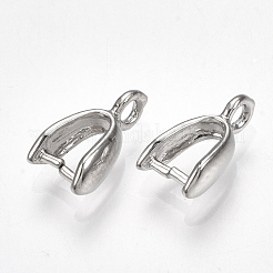 真鍮のアイスピックピンチベイル  プラチナメッキ  11.5x6.5x3.5mm  穴：1.8mm  ピン：1mm&nbsp;X-KK-S348-255