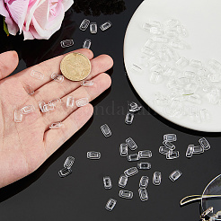シリコン製眼鏡鼻パッド50組  長方形  透明  10x6.5x3mm&nbsp;AJEW-DC0003-44