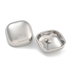 女性用304ステンレススチールスクエアスタッドピアス  ステンレス鋼色  28.5x28.5mm&nbsp;EJEW-U022-07P